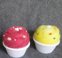 felted cupcakes