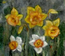 felted daffodils
