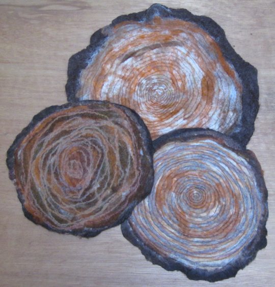 felted tree rings