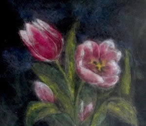 felted tulips